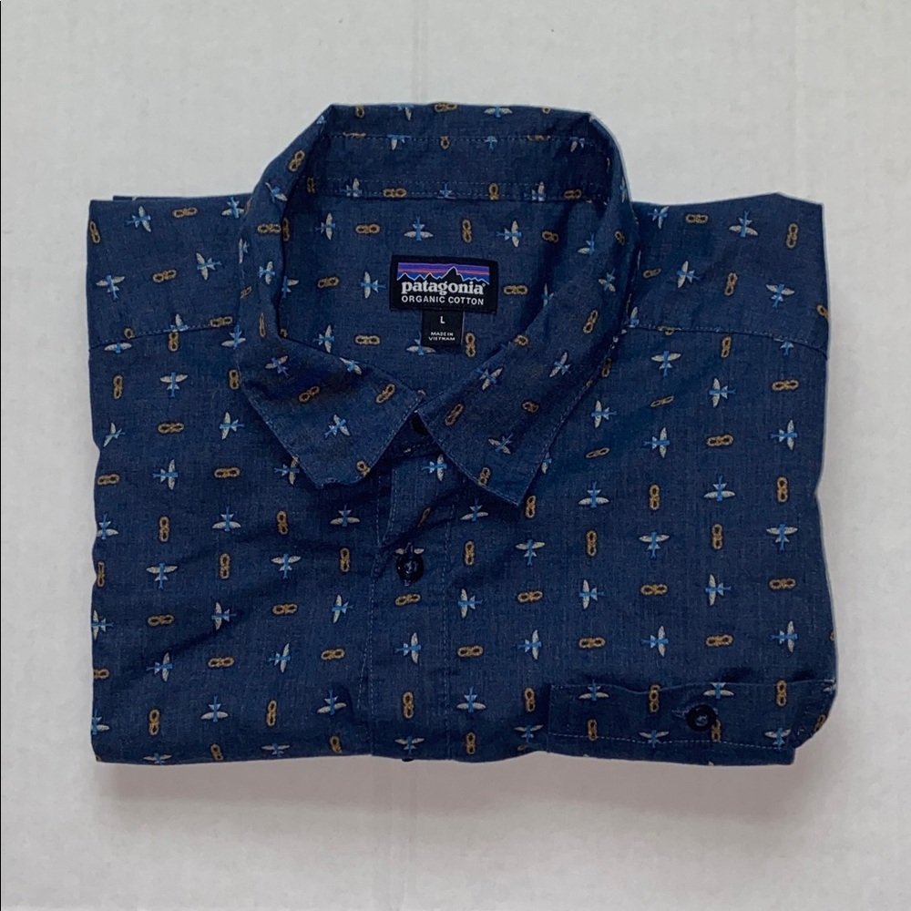 Patagonia‎ Go To Shirt In Flying Climb Tidepool Blue - Picture 10 of 12